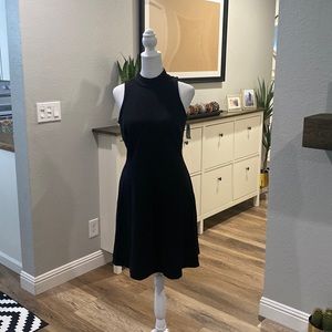 Sleeveless mock neck skater dress